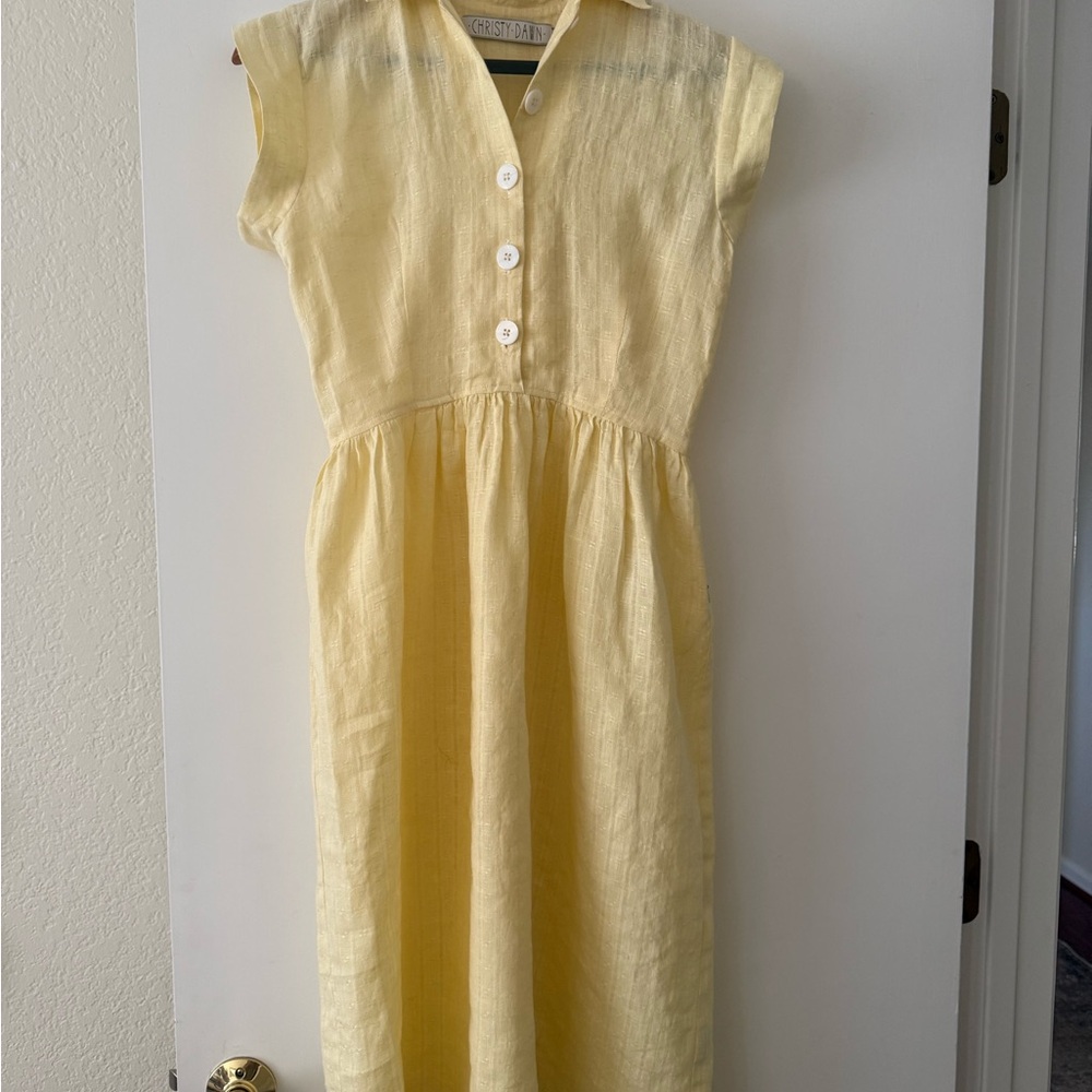Christy Dawn Light Yellow Dress small